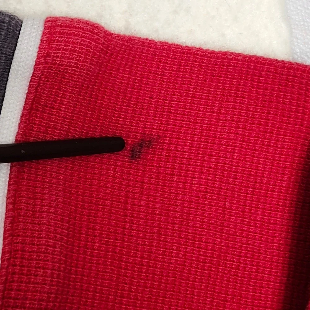 Vintage Y2K Unionbay Colorblock Waffle Knit Long Sleeve Red L Skater Streetwear